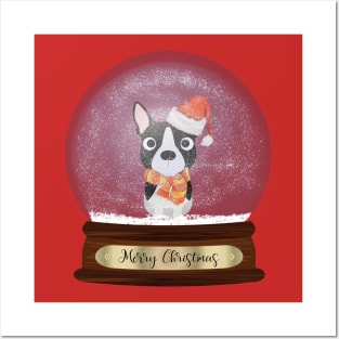 Boston Terrier Christmas Gift Posters and Art